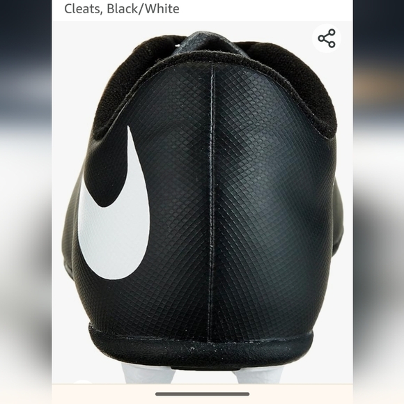 NIKE Kids Jr Bravata  Soccer Cleat,  black & white youth size 2 or 3 - Picture 3 of 5